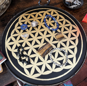 Fleur de Vie bleue et or