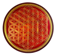 fleur de vie rouge et or