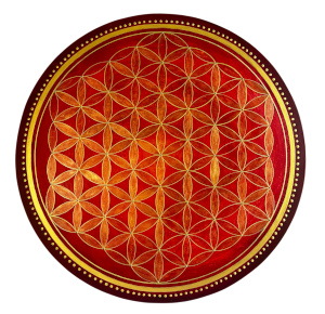 Fleur de vie rouge et or