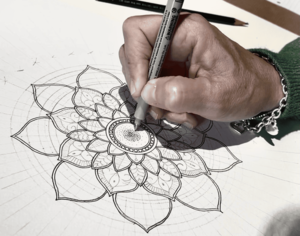 Mandala en cours de réalisation