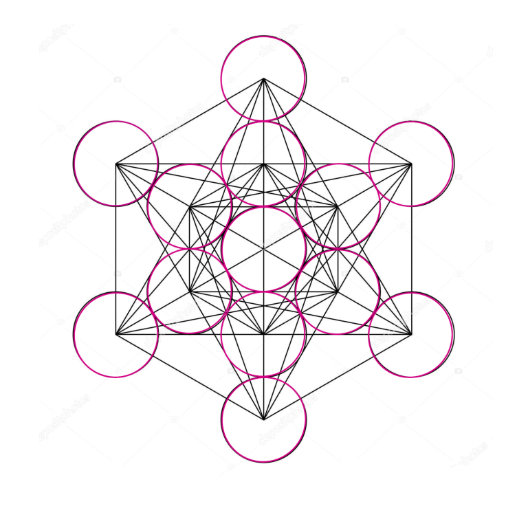 Schéma géométrique complexe avec cercles et figures reliées.